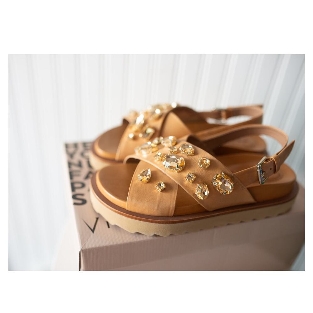 Free People Vicenza Rock Candy Embellished Sandals 37 NEW